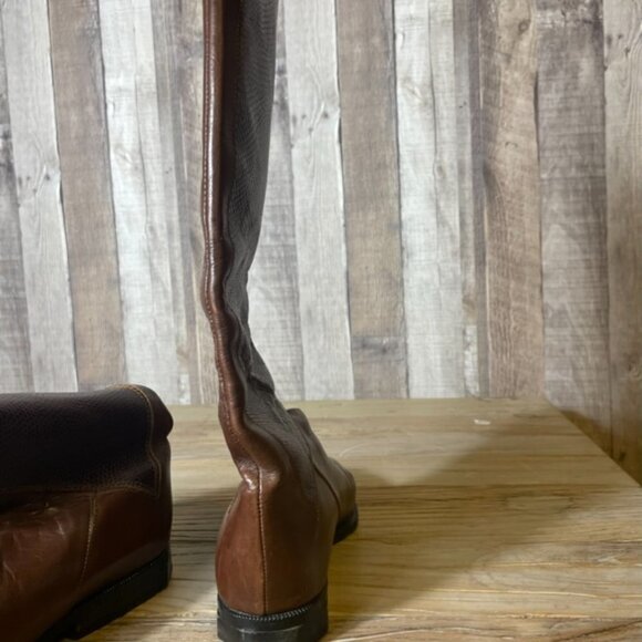 Vintage Charles David Brown Cognac Leather Fashion Riding Boots - Picture 5 of 8